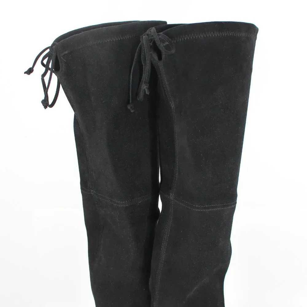 Stuart Weitzman Genna 25 City Boot Over The Knee Suede Boots Black 6.5 NEW